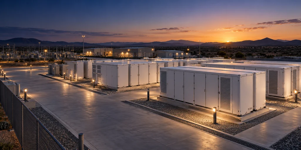Conceptual outdoor battery energy storage facility