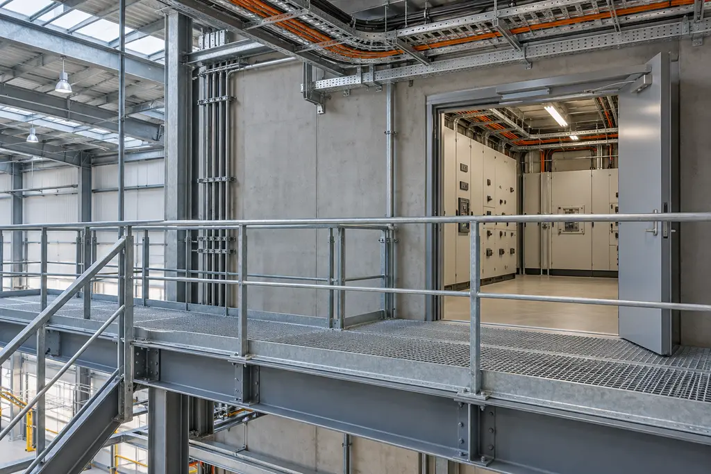 Conceptual intact industrial building and services for an engineering condition review