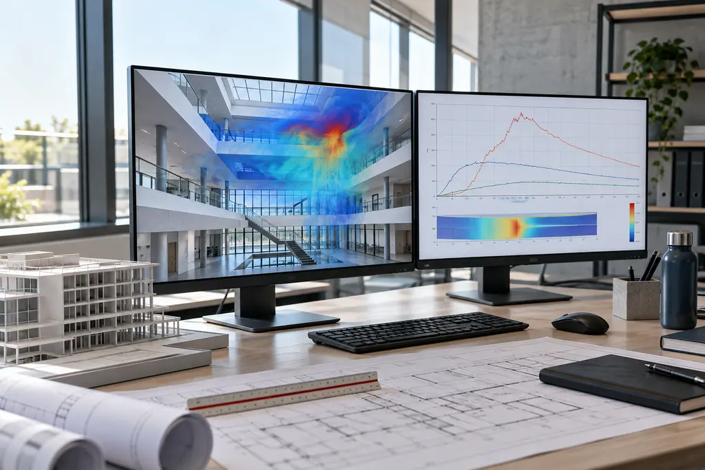 Conceptual workstation used for building fire and smoke performance analysis