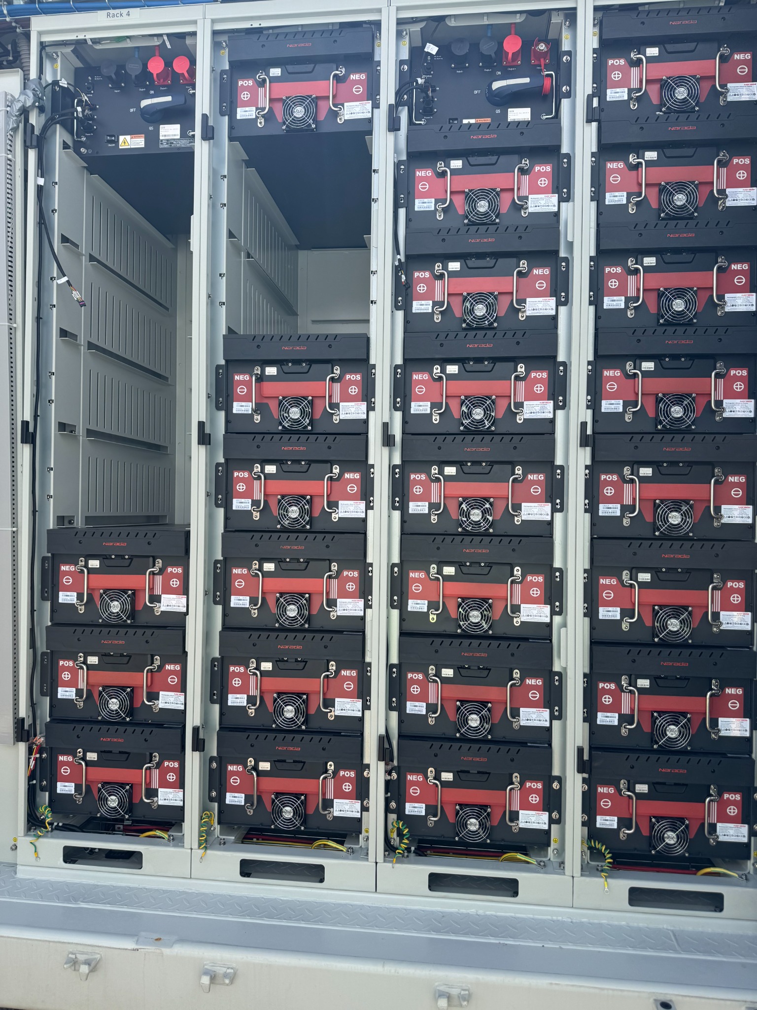 FESOL project photograph of battery energy storage racks